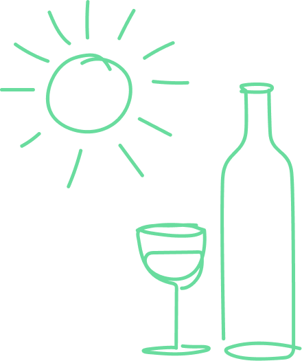Ilustración sol y vino